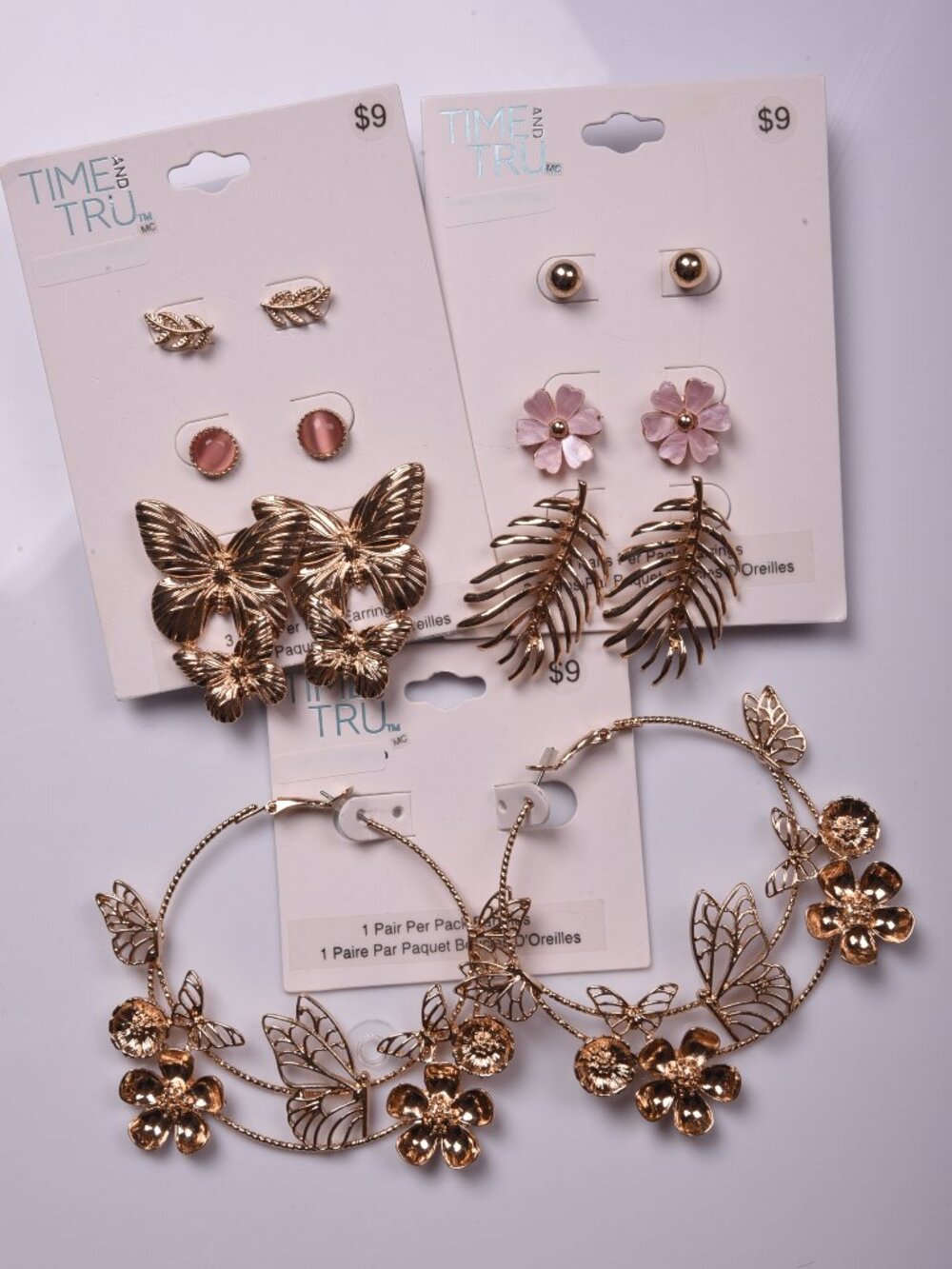Mixed Fashion Earring Lot – Time and Tru Jewelry (3 Card Set)